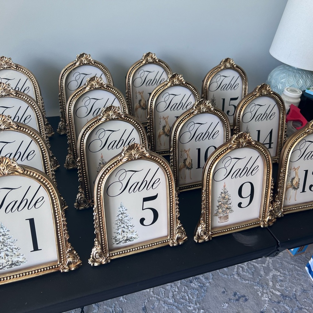 Elegant Gold Table Number Frames (sold by the piece)MDW SALE NOW!!!!